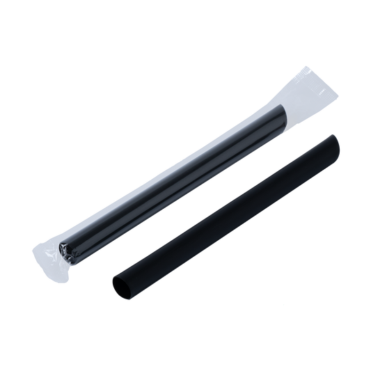 Black plastic straw